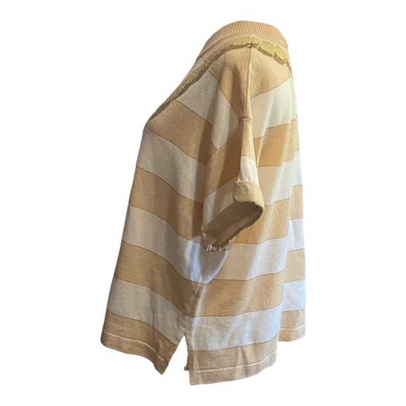 St. John Collection short sleeve striped sweater. Sz L - Picture 7 of 16